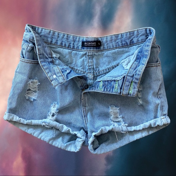 High waist button-up jean shorts - Picture 2 of 7